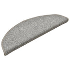 Laiptų kilimėliai, 15 vnt., 56x17x3 cm, šviesiai pilki, pusapvaliai