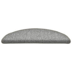Laiptų kilimėliai, 15 vnt., 56x17x3 cm, šviesiai pilki, pusapvaliai