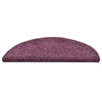 Laiptų kilimėliai, 15 vnt., 56x17x3 cm, tamsiai violetiniai, pusapvaliai