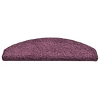 Laiptų kilimėliai, 15 vnt., 65x21x4 cm, tamsiai violetiniai, pusapvaliai, dideli