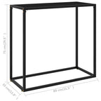 Konsolinis staliukas, juodas, 80x35x75cm, grūdintas stiklas