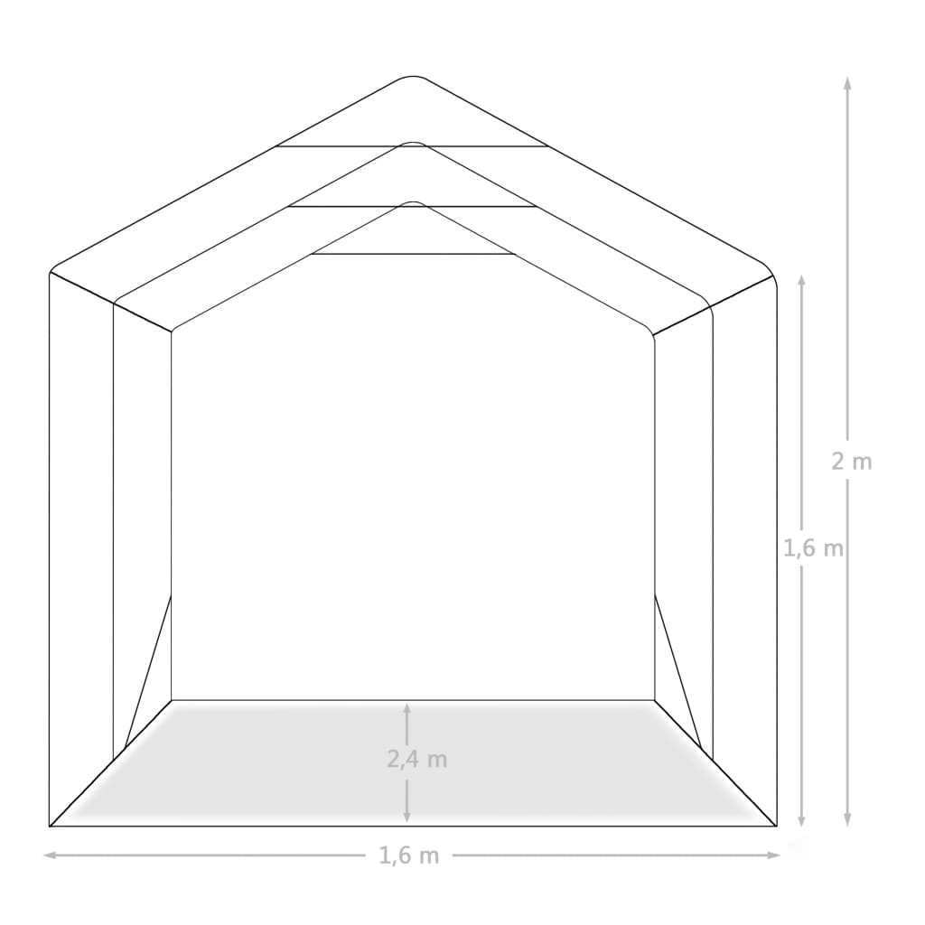 Garažas-palapinė, žalios spalvos, 1,6x2,4m, PVC (310022+310023)