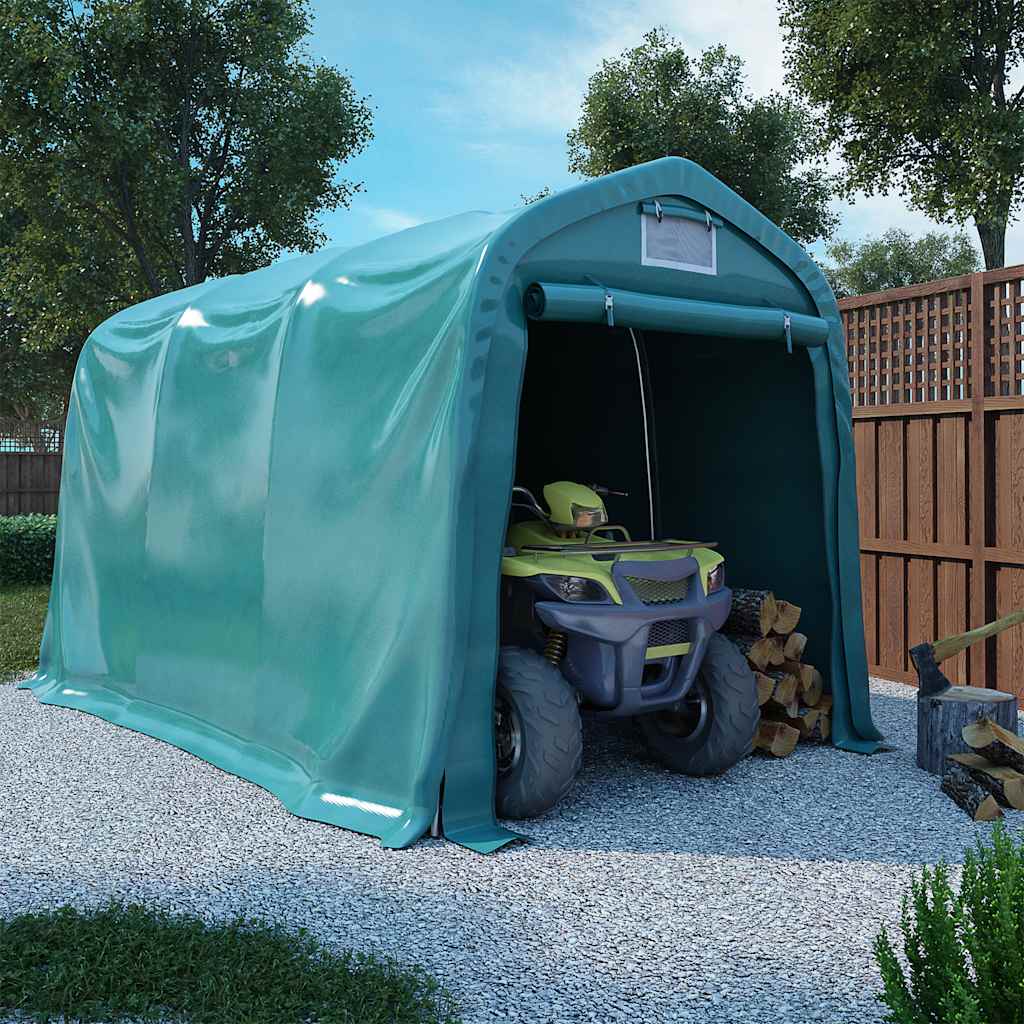 Garažas-palapinė, žalios spalvos, 1,6x2,4m, PVC (310022+310023)