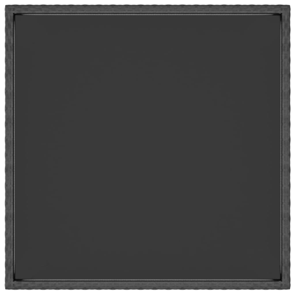 Sodo stalas, juodos spalvos, 90x90x75cm, poliratanas