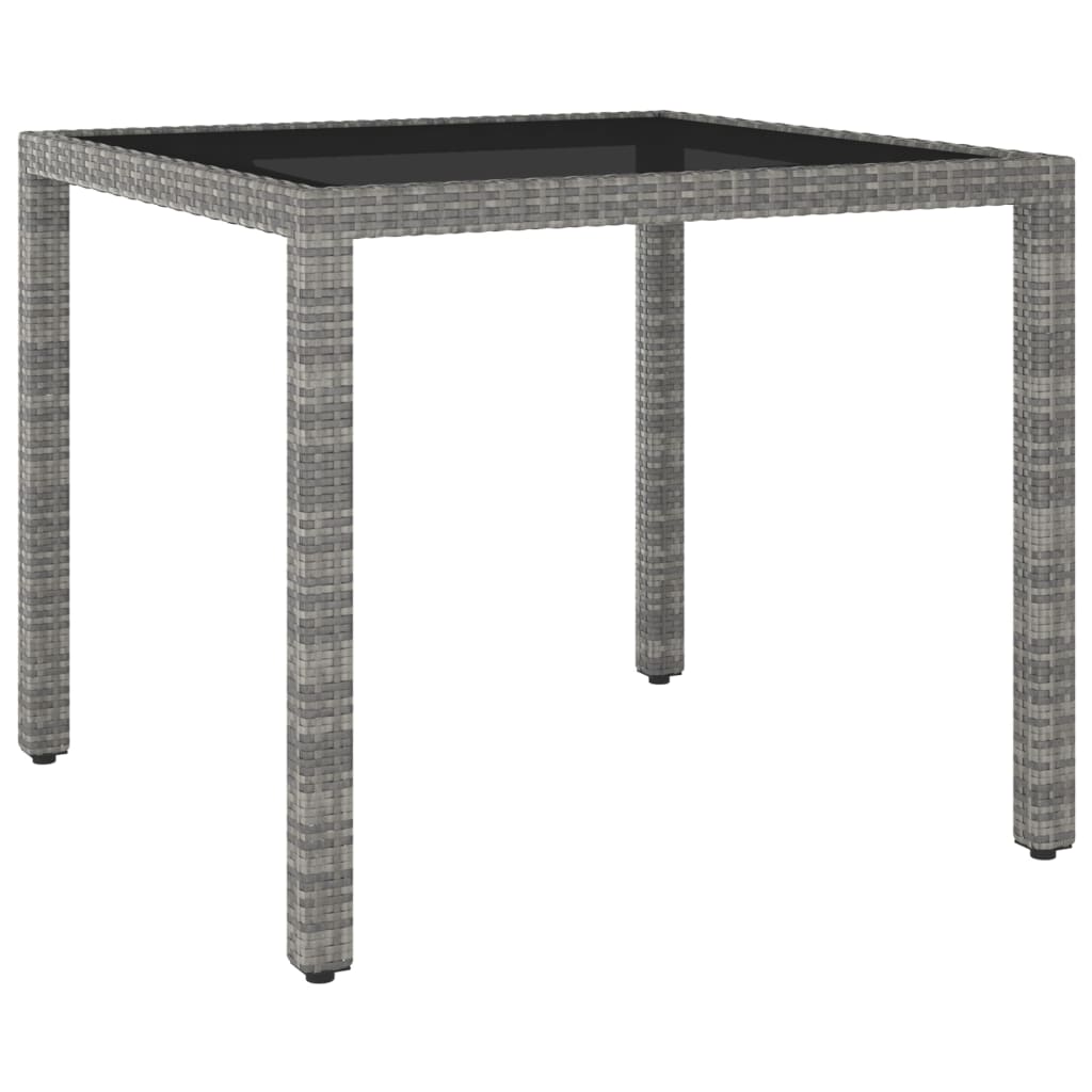 Sodo stalas, juodos spalvos, 90x90x75cm, poliratanas