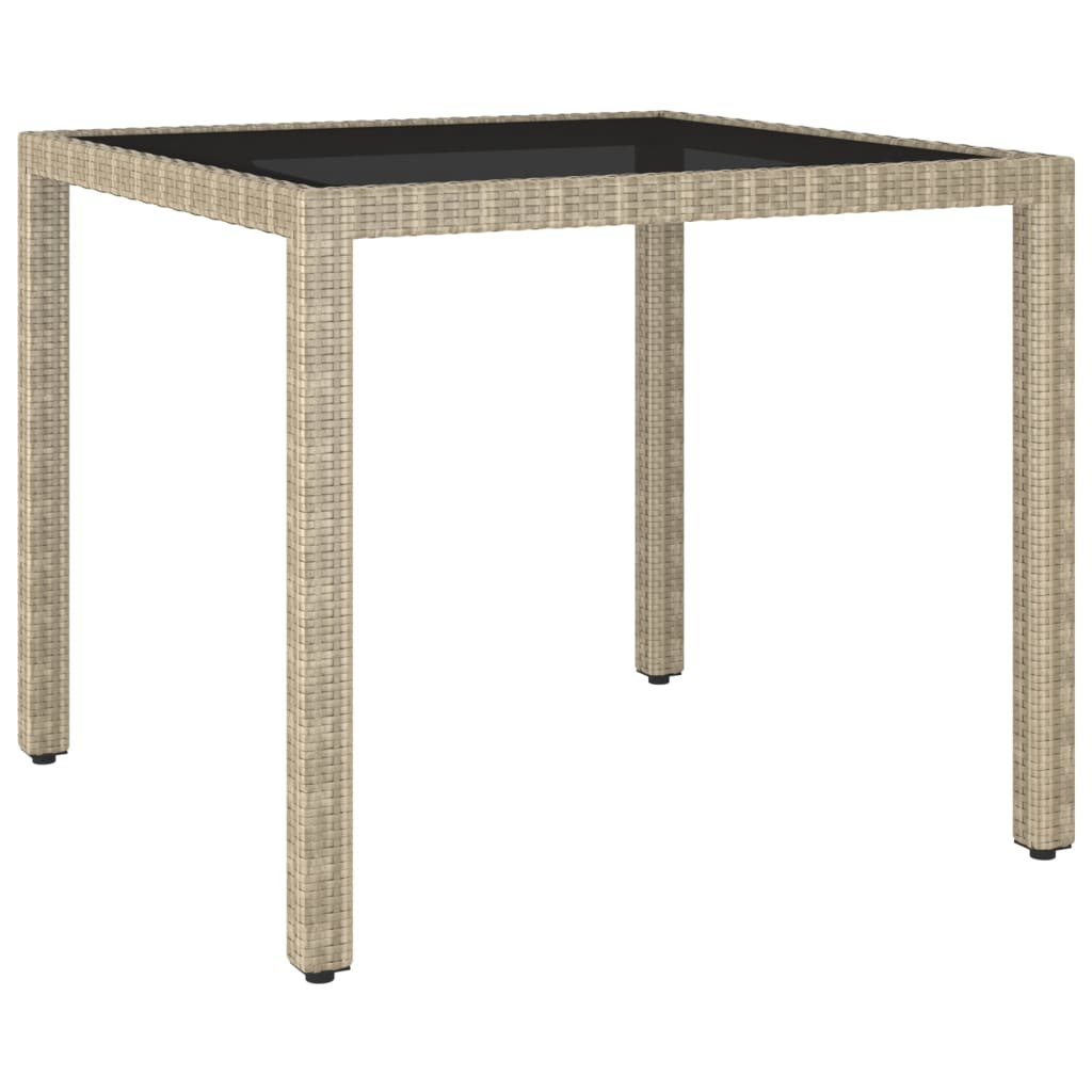 Sodo stalas, juodos spalvos, 90x90x75cm, poliratanas