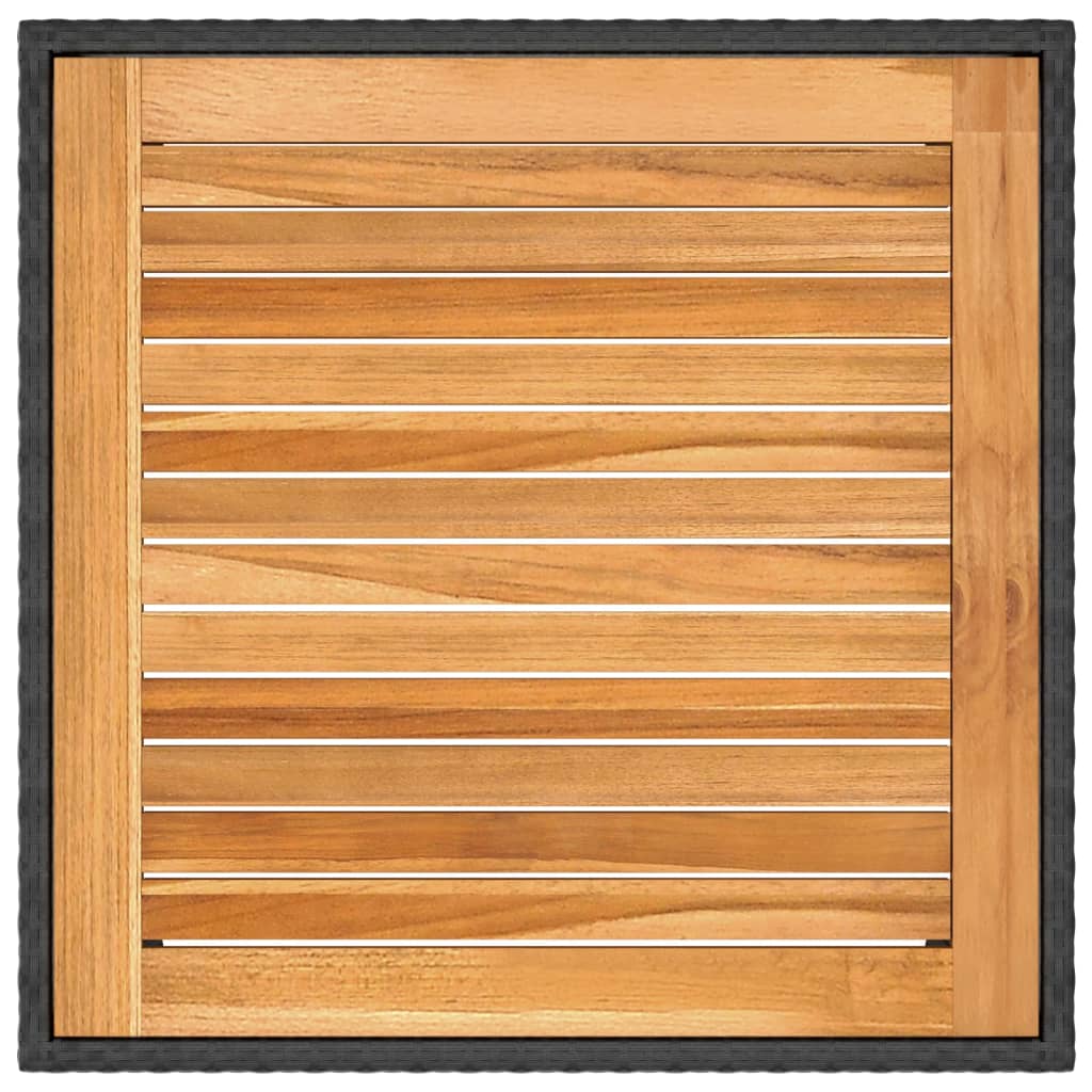 Sodo stalas, juodos spalvos, 90x90x75cm, poliratanas