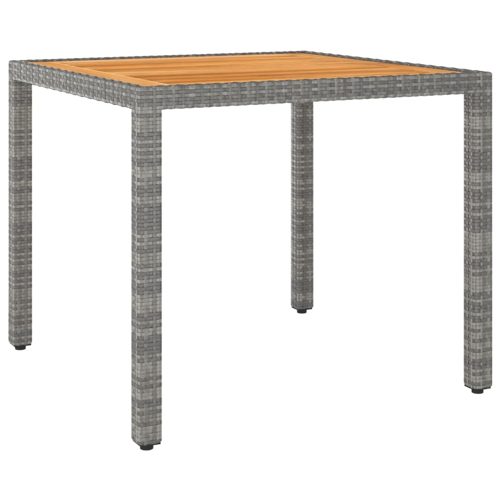 Sodo stalas, juodos spalvos, 90x90x75cm, poliratanas