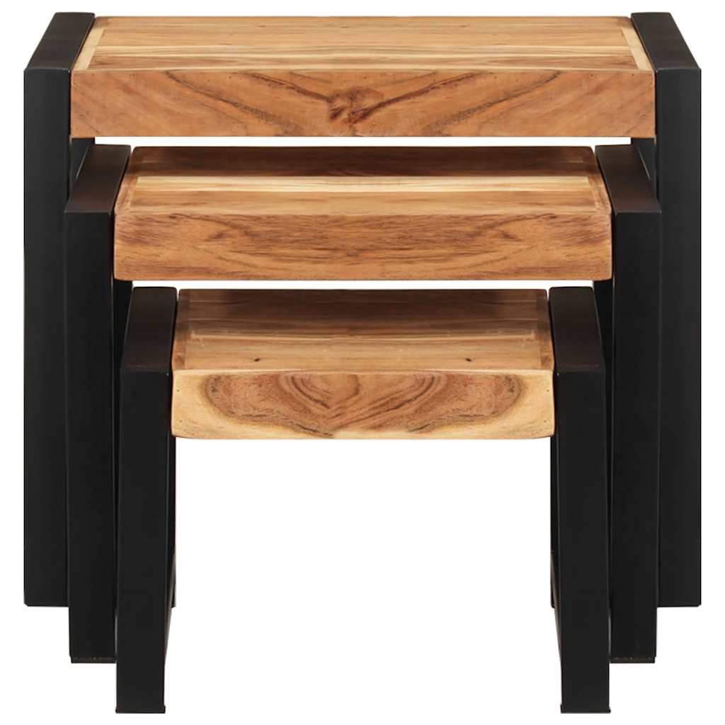 Sudedami staliukai, 3vnt., medienos masyvas