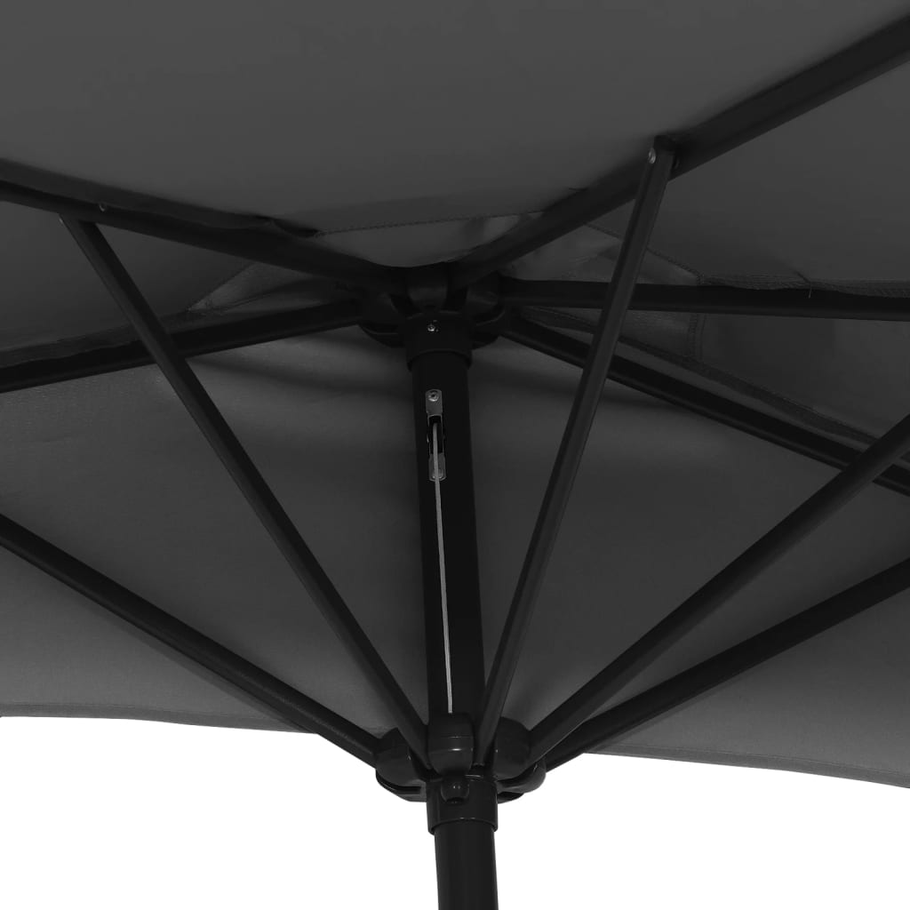 Balkono skėtis su aliuminiu stulpu, juodas, 300x155x223cm