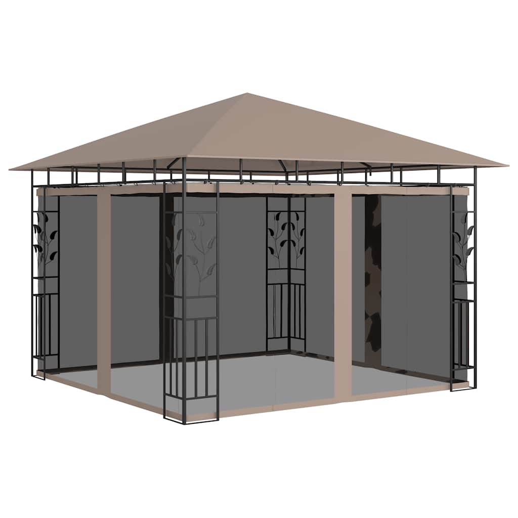 Pavėsinė su tinkleliu nuo uodų, kreminė, 3x3x2,73m, 180g/m²