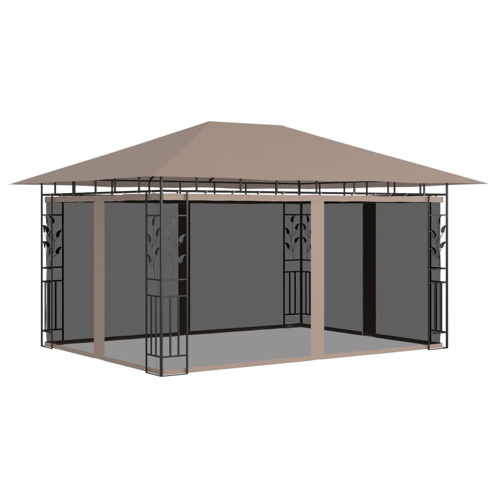Pavėsinė su tinkleliu nuo uodų, kreminė, 3x3x2,73m, 180g/m²