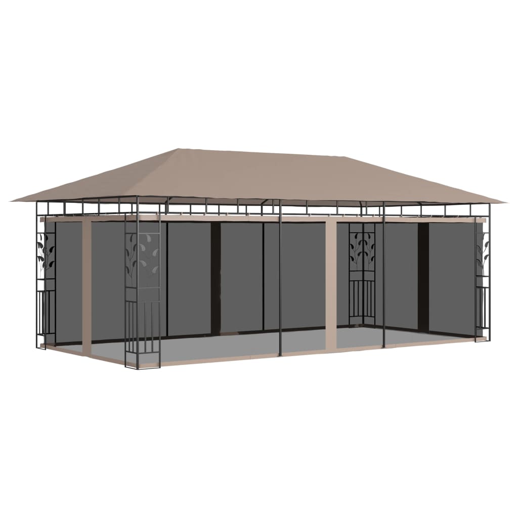 Pavėsinė su tinkleliu nuo uodų, kreminė, 3x3x2,73m, 180g/m²