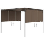 Sodo pavėsinė su šonine užuolaida, taupe spalvos, 3x3x2,25m