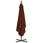 Gembinis sodo skėtis su plieniniu stulpu, terakota, 250x250cm