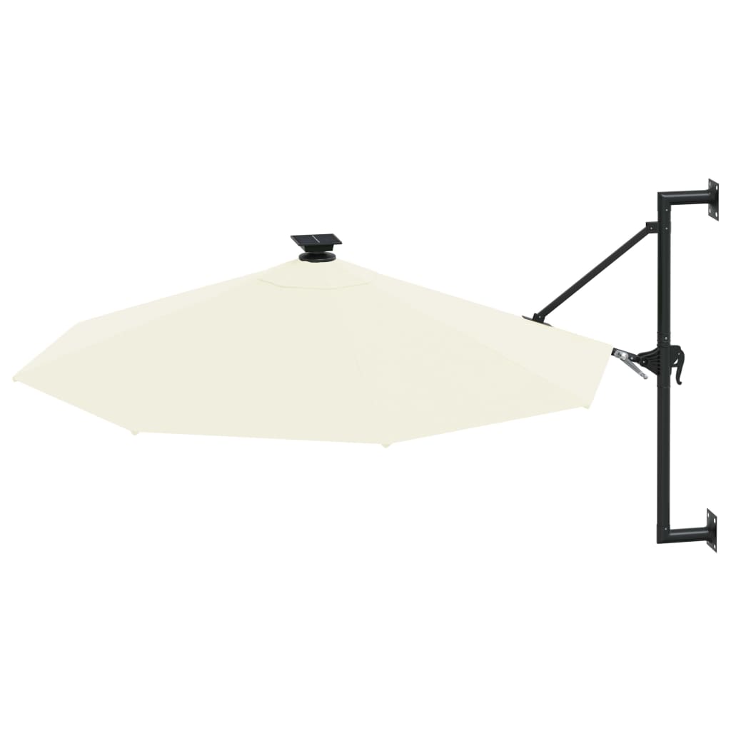 Prie sienos montuojamas sodo skėtis su LED, 300cm