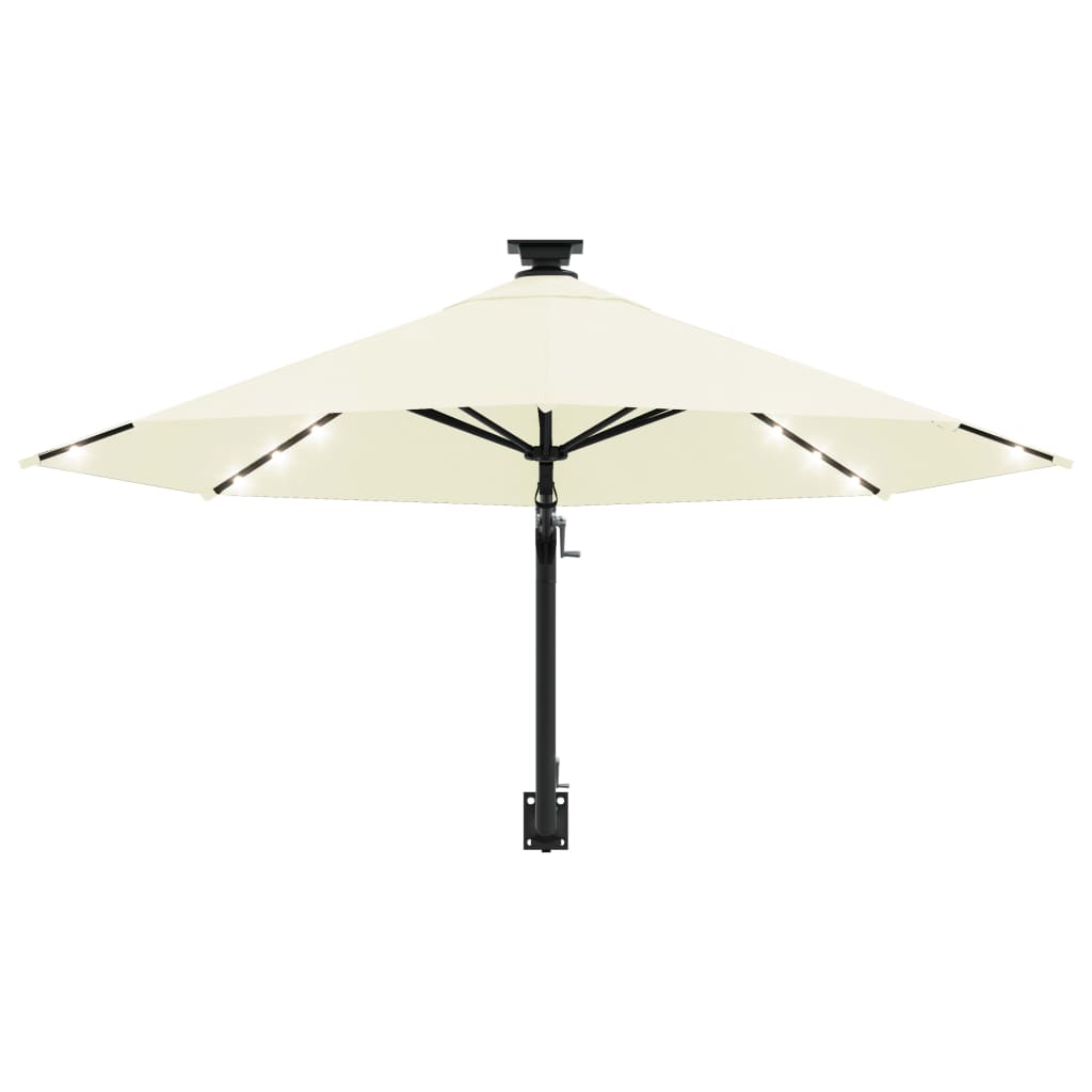 Prie sienos montuojamas sodo skėtis su LED, 300cm