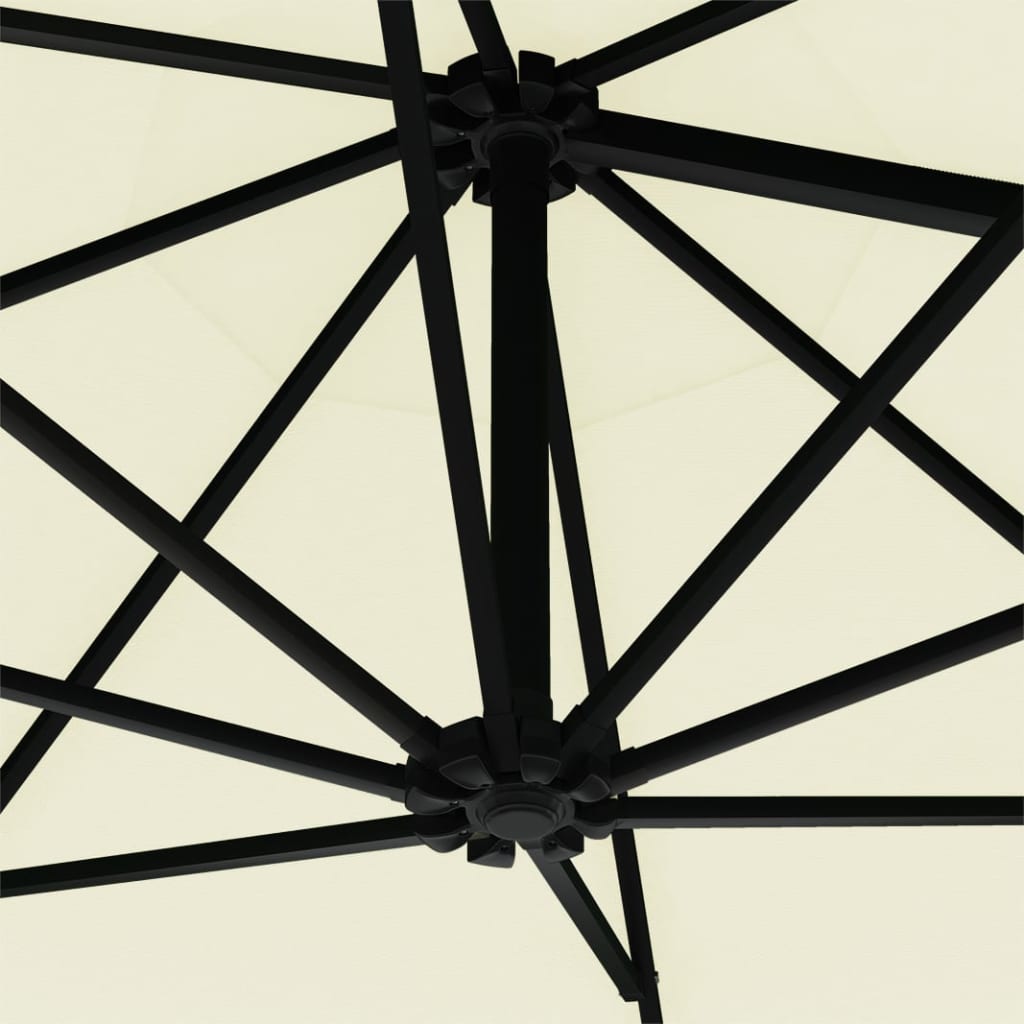 Prie sienos montuojamas sodo skėtis su LED, 300cm
