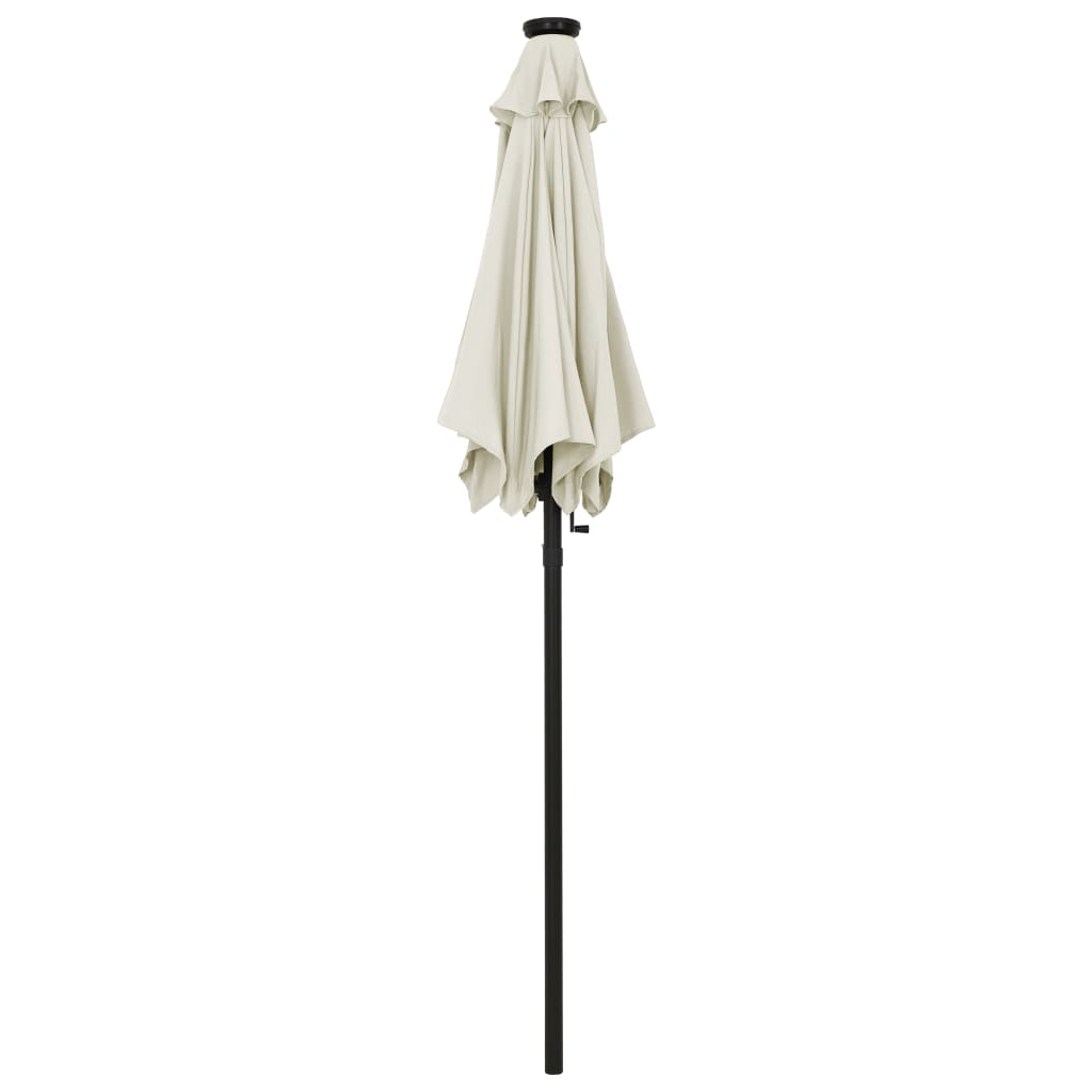 Sodo skėtis nuo saulės su LED, 200x211cm, aliuminis