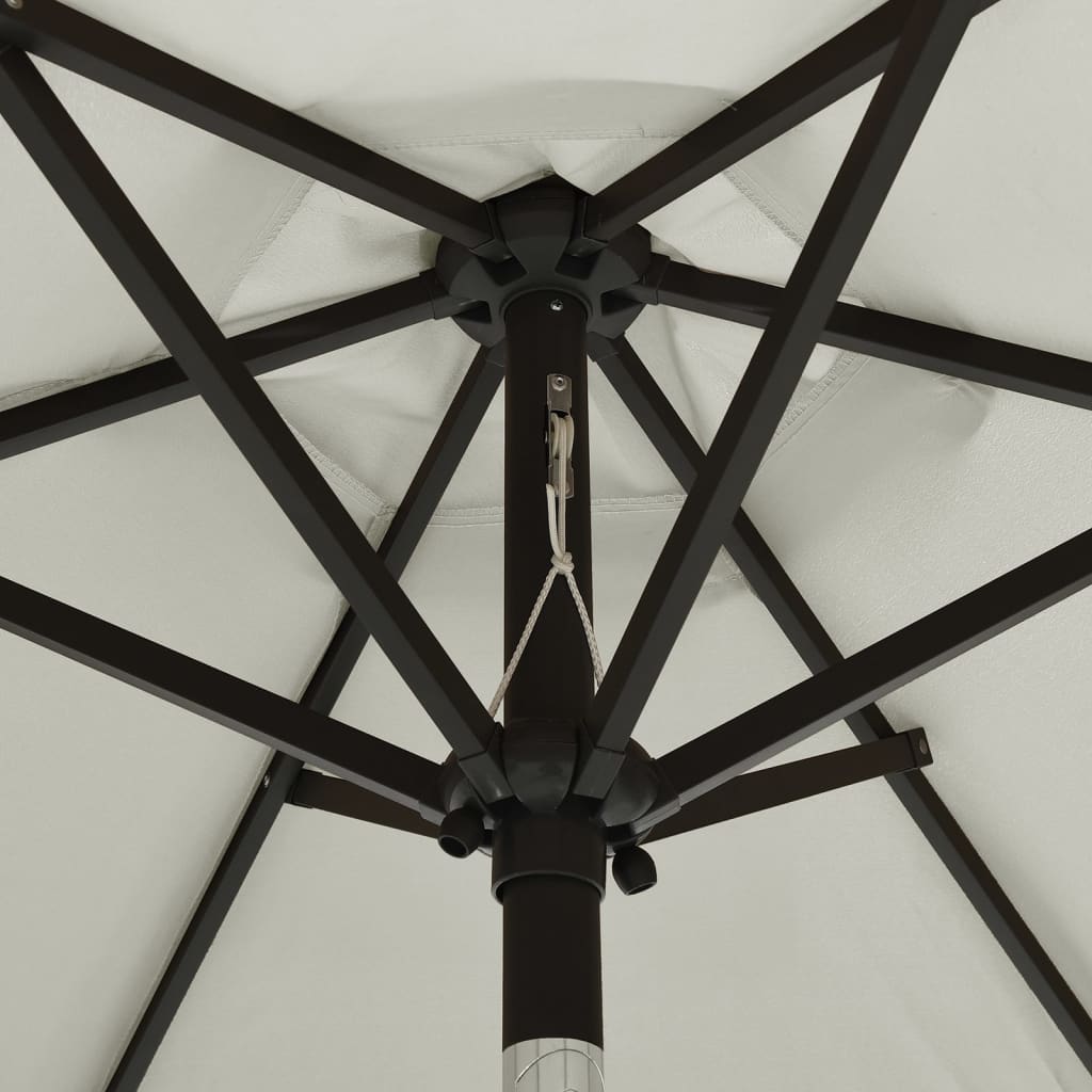 Sodo skėtis nuo saulės su LED, 200x211cm, aliuminis