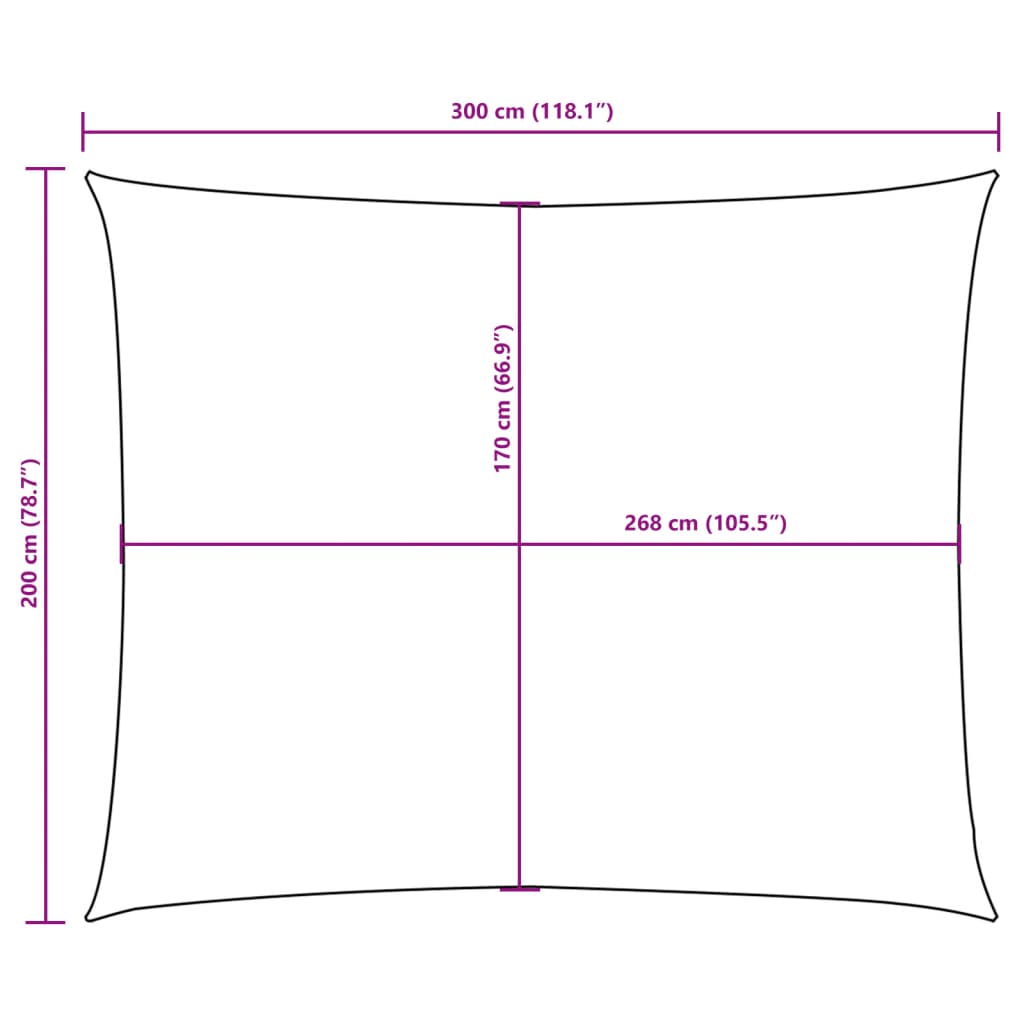 Uždanga nuo saulės, taupe, 2x3m, oksfordo audinys, stačiakampė