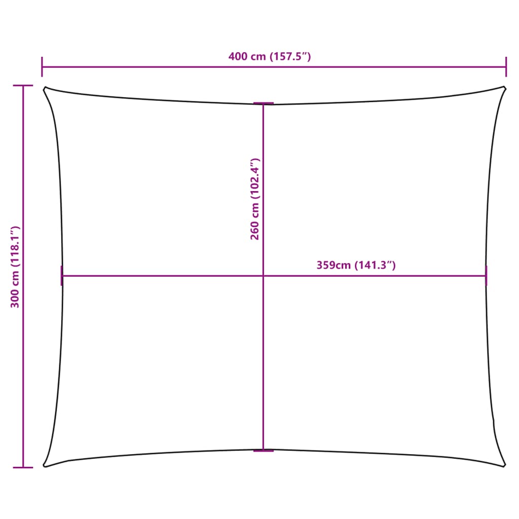Uždanga nuo saulės, taupe, 3x4m, oksfordo audinys, stačiakampė