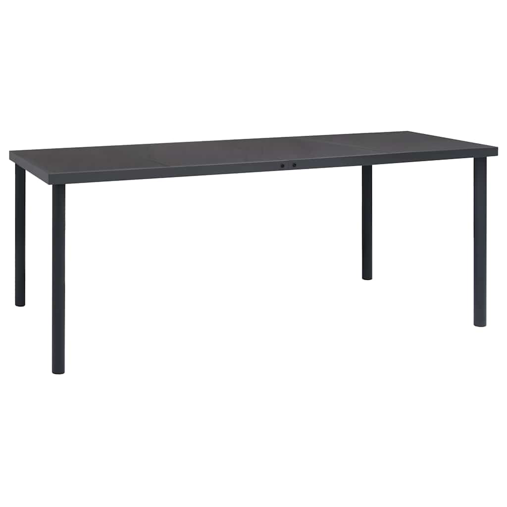 Lauko valgomojo stalas, antracito, 150x90x74cm, plienas