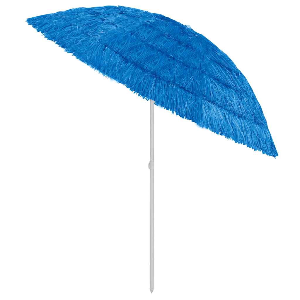 Paplūdimio skėtis, mėlynos spalvos, 240cm, havajietiško dizaino
