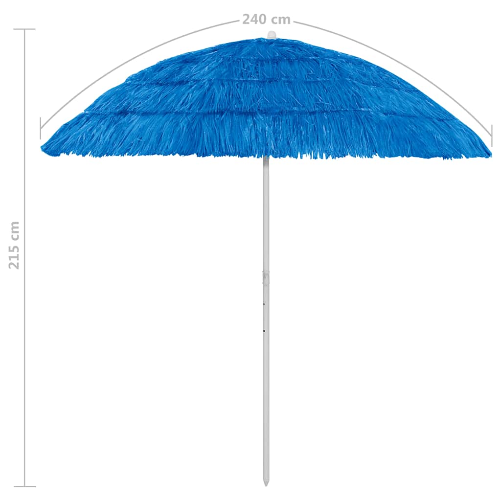 Paplūdimio skėtis, mėlynos spalvos, 240cm, havajietiško dizaino