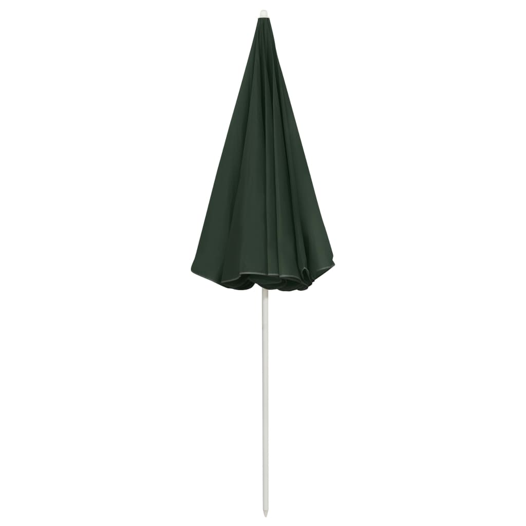 Paplūdimio skėtis nuo saulės, žalios spalvos, 240cm