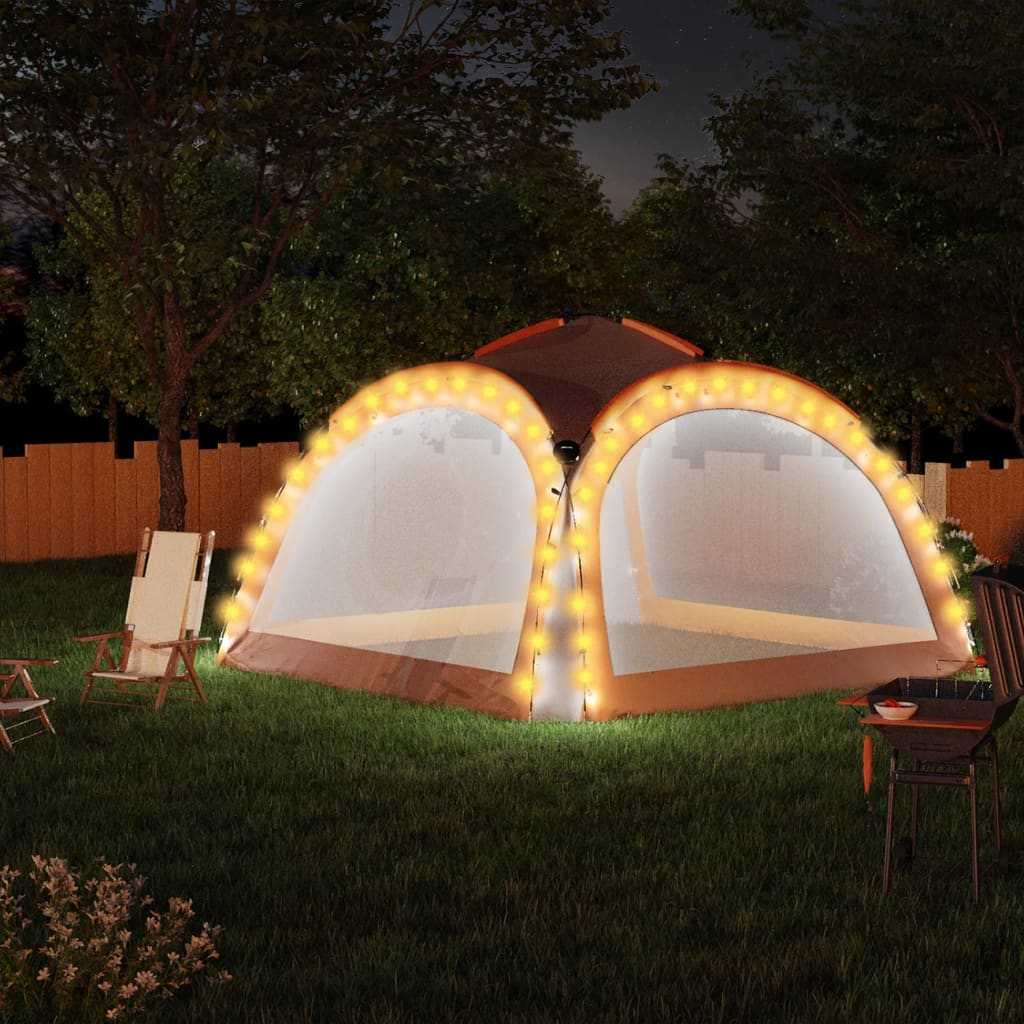 Proginė palapinė su LED ir 4 sienomis, mėlyna, 3,6x3,6x2,3m