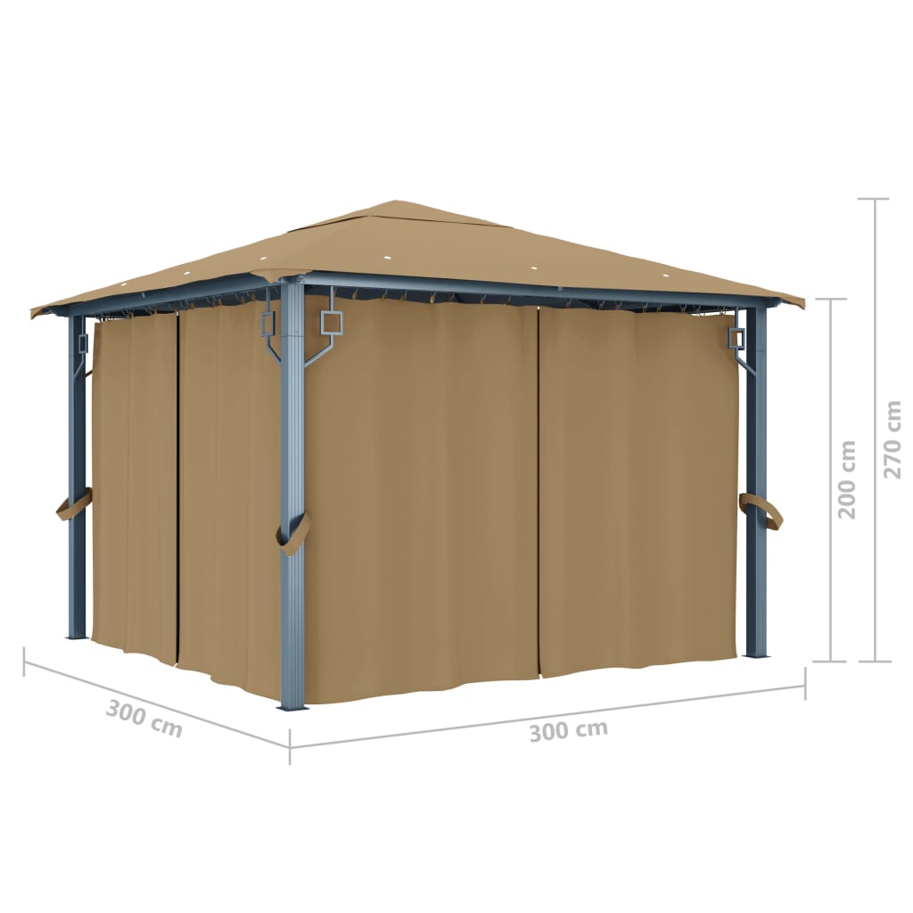 Prie sienos montuojama pavėsinė, antracito, 3x3m, audinys