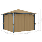 Prie sienos montuojama pavėsinė, antracito, 3x3m, audinys