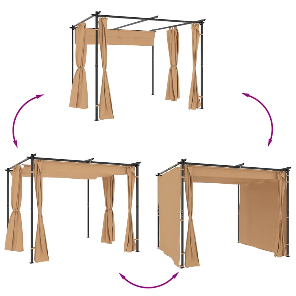 Proginė palapinė su 12 sienomis, antracito, 8x4m, HDPE