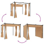 Proginė palapinė su 12 sienomis, antracito, 8x4m, HDPE