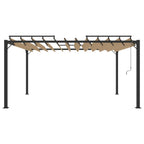 Pavėsinė su žaliuzių stogu, taupe, 3x4m, audinys/aliuminis