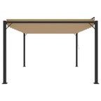 Pavėsinė su žaliuzių stogu, taupe, 3x4m, audinys/aliuminis