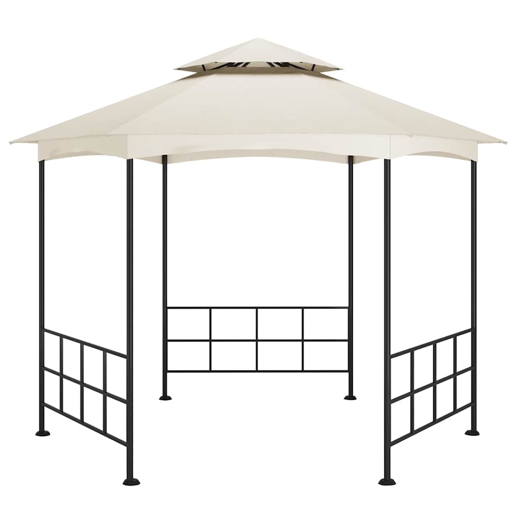 Išskleidžiama pavėsinė su šoninėmis sienomis, kreminė spalva, 3,1x2,7m