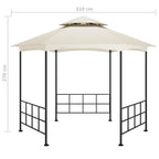 Išskleidžiama pavėsinė su šoninėmis sienomis, kreminė spalva, 3,1x2,7m