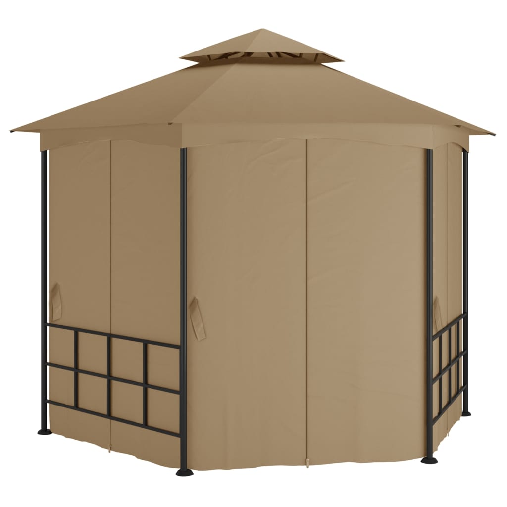 Išskleidžiama pavėsinė su šoninėmis sienomis, kreminė spalva, 3,1x2,7m