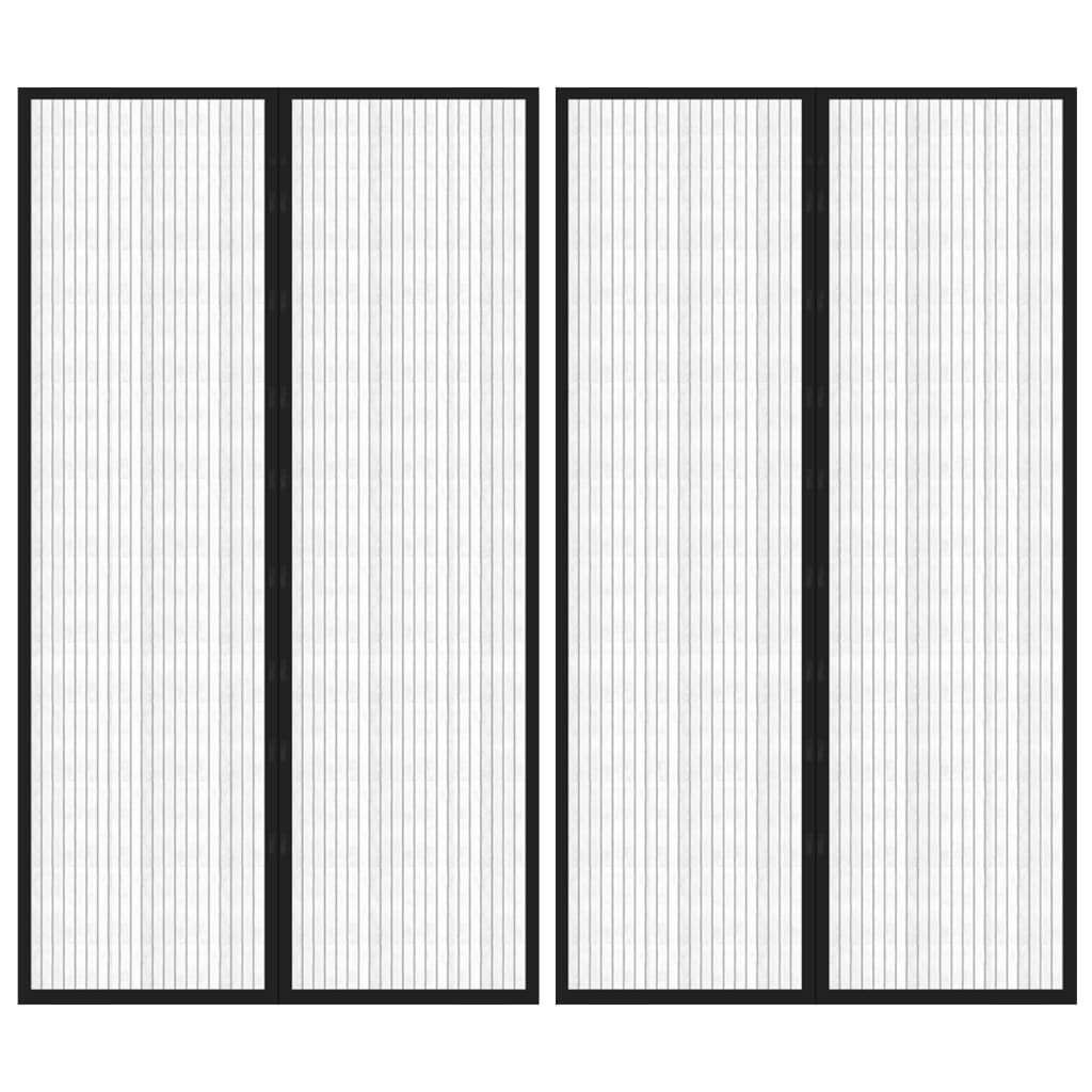 Tinkleliai nuo vabzdžių durims, 2vnt., juodi, 200x80cm