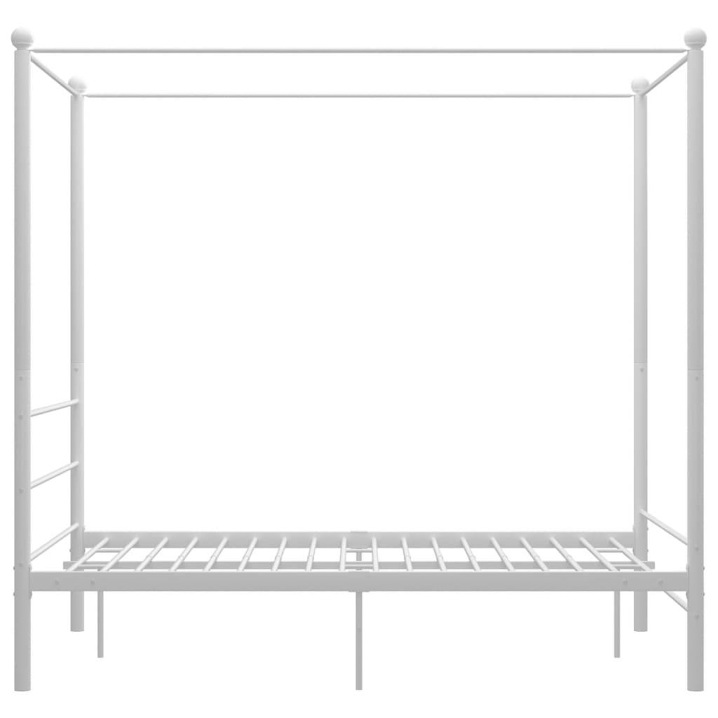 Lova su baldakimu, baltos spalvos, 120x200cm, metalas