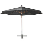 Kabantis sodo skėtis su stulpu, antracito, 3,5x2,9m, eglė