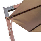 Kabantis sodo skėtis su stulpu, taupe, 3,5x2,9m, eglės masyvas