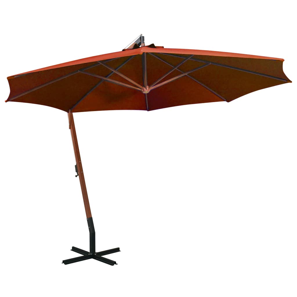 Kabantis sodo skėtis su stulpu, terakota, 3,5x2,9m, eglė