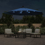 Gembinis sodo skėtis nuo saulės su LED, tamsiai mėlynas, 350cm