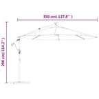 Gembinis sodo skėtis nuo saulės su LED, tamsiai mėlynas, 350cm