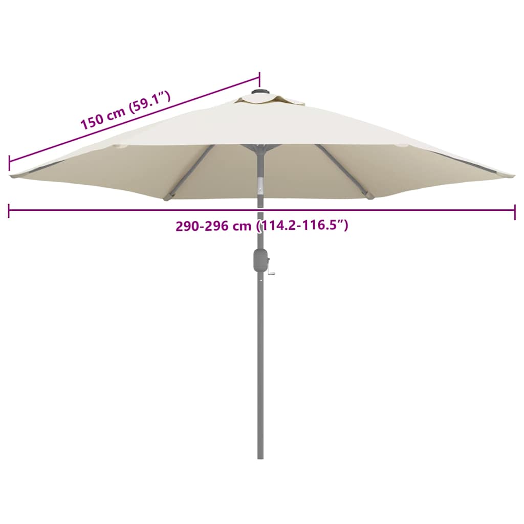 Pakaitinis audinys lauko skėčiui nuo saulės, baltas, 300cm