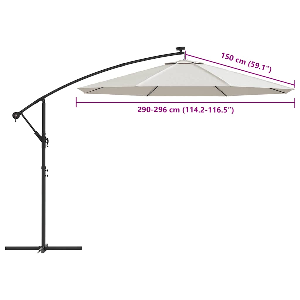 Pakaitinis audinys gembiniam skėčiui, smėlio baltas, 300cm
