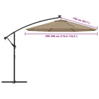 Pakaitinis audinys gembiniam skėčiui, taupe spalvos, 300cm